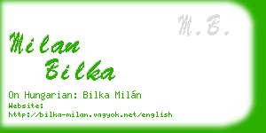 milan bilka business card